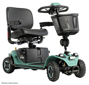 Pride Mobility Baja Bandit in sage color.