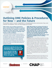 Outlining DME Policies & Procedures for Now -- and the Future